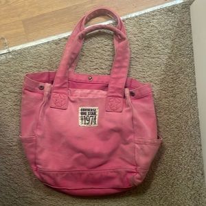 Vtg Converse One Star Hot Pink Tote Canvas Bag 3 Pockets (Hit me with offers!)
